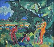 Ernst Ludwig Kirchner Spielende nackte Menschen oil painting artist